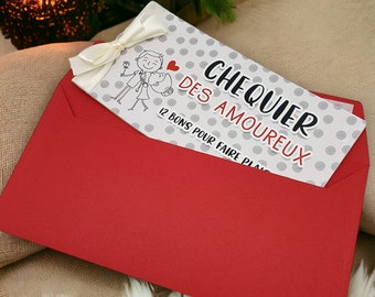 Chéquier des amoureux personnalisable- Cadeau original pour son amoureux(se) !