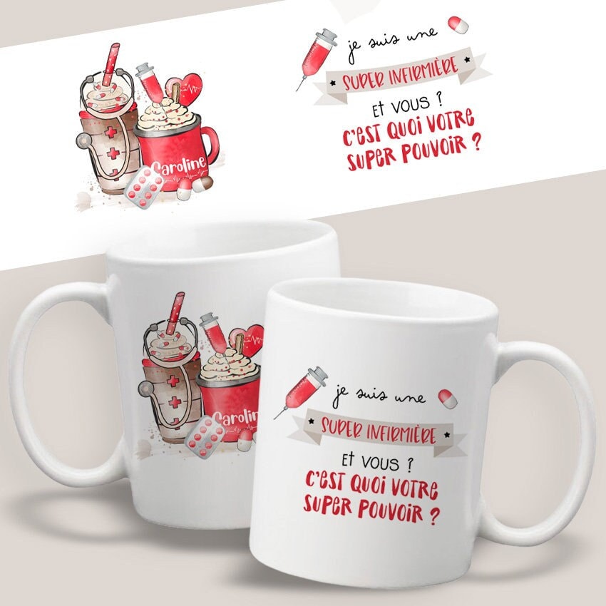 Mug infirmier super pouvoir - cadeau homme infirmier humour drôle idéal  pour anniversaire