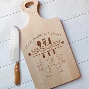 Personalized Engraved Wooden Cutting Board Family