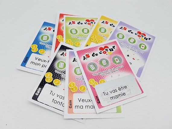 Ticket Jeu à Gratter As De Coeur Avec Message Surprise