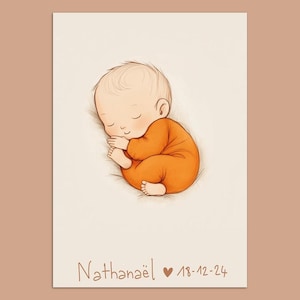 Poster o Targa da Muro in Alluminio di Nascita Personalizzata - Calligrafia Artigianale - Decorazione Parete Baby Tavolo Nascita