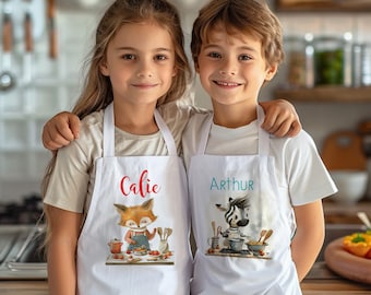 Personalized children's kitchen apron Animal of your choice