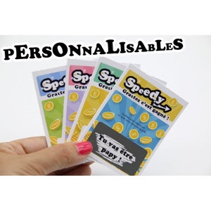 Ticket à gratter personnalisé Speedy|Annonce grossesse originale|Carte à gratter|Annonce grossesse personnalisé à gratter
