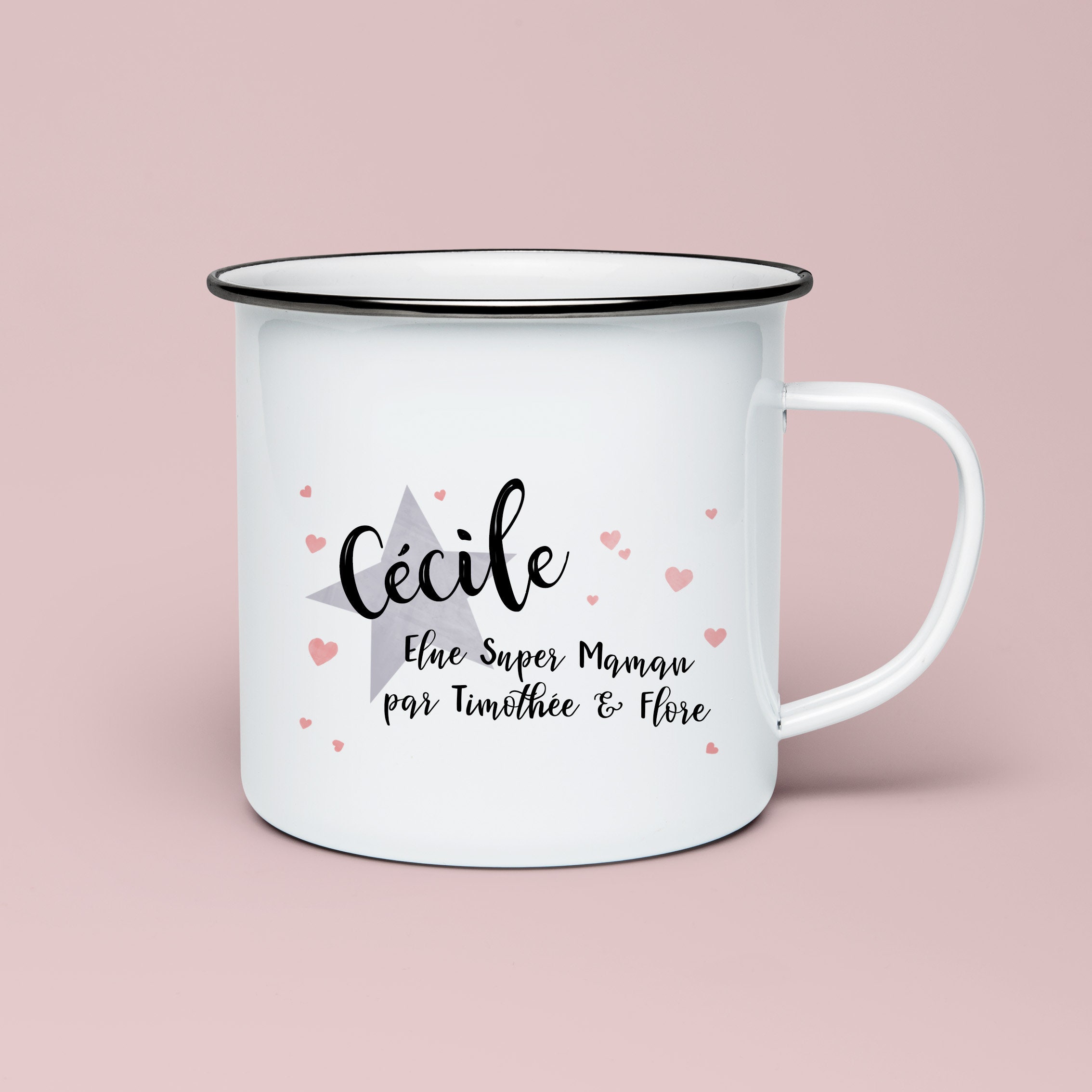 Tasse Émaillée Personnalisable Super Maman