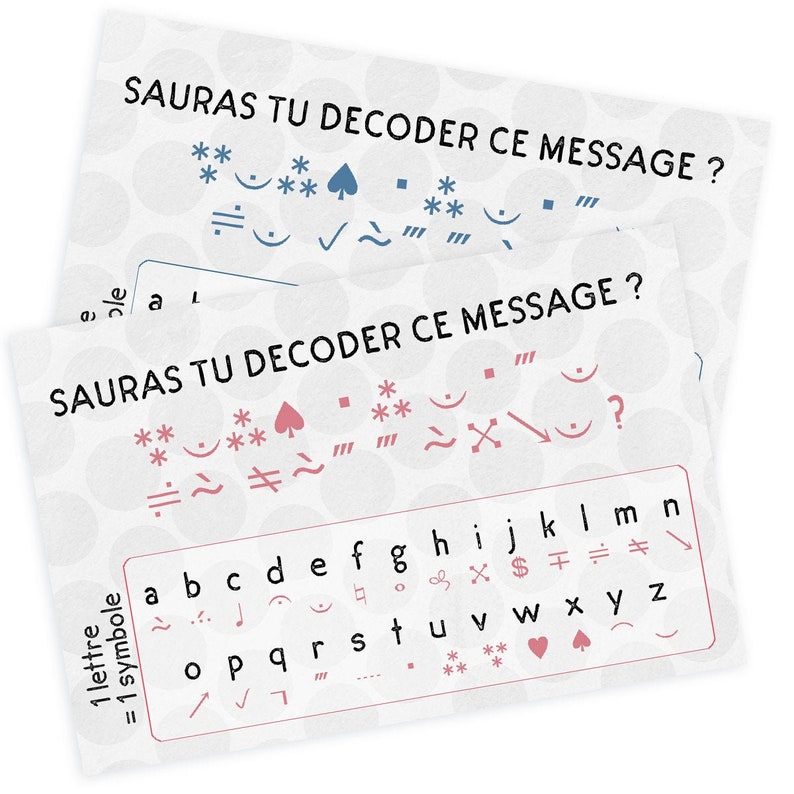 Cartes jeu Sauras tu décoder ce message pour demandes parrain / marraine image 1