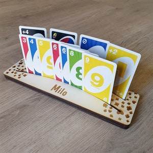 Personalized wooden support "Stop galley" for playing cards