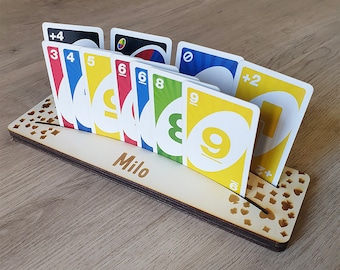 Personalized wooden support "Stop galley" for playing cards