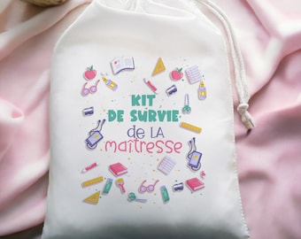 Personalized pouch Teacher survival kit / atsem - end of year teacher gift|Nanny gift idea|End of school year gift