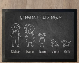 Tapis de porte personnalisé famille famille