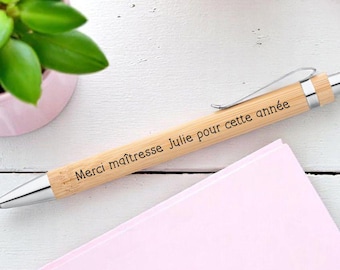 Personalized wooden pen for teacher / atsem - end-of-year teacher gift | Nanny gift idea | End-of-school-year gift