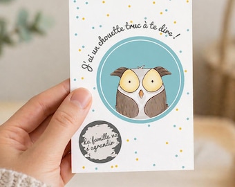 Tarjeta rasca y gana "La familia crece" | Anuncio de embarazo original | Tarjeta rasca y gana | Anuncio de embarazo personalizado con tarjeta rasca y gana