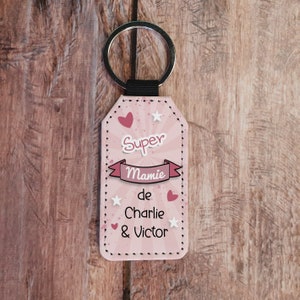 Porte clés simili cuir Super Mamie - Bonne fête grand-mère