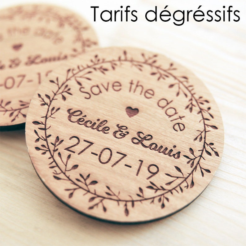 Save the date mariage gravé en bois - Etsy France