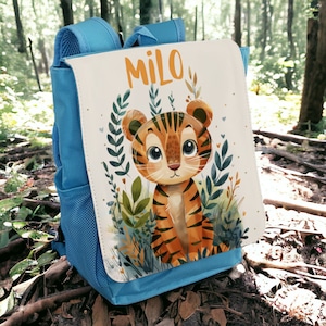 Sac à dos enfant personnalisé crèche / maternelle tigre, lion,animal, sac personnalisable prénom