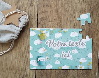 Puzzle personnalisé avec votre texte - Nuages