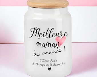 Personalized cookie/sugar/flour/candy pot Best mom, Mother's Day - Cookie box - customizable ceramic pot -