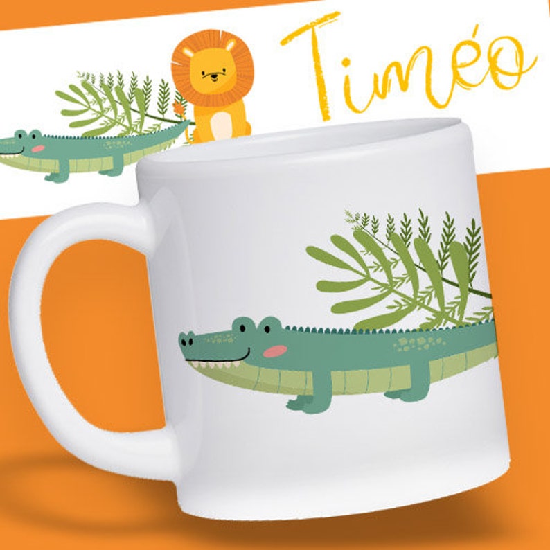 Tasse / gobelet enfant incassable personnalisée avec prénom Jungle