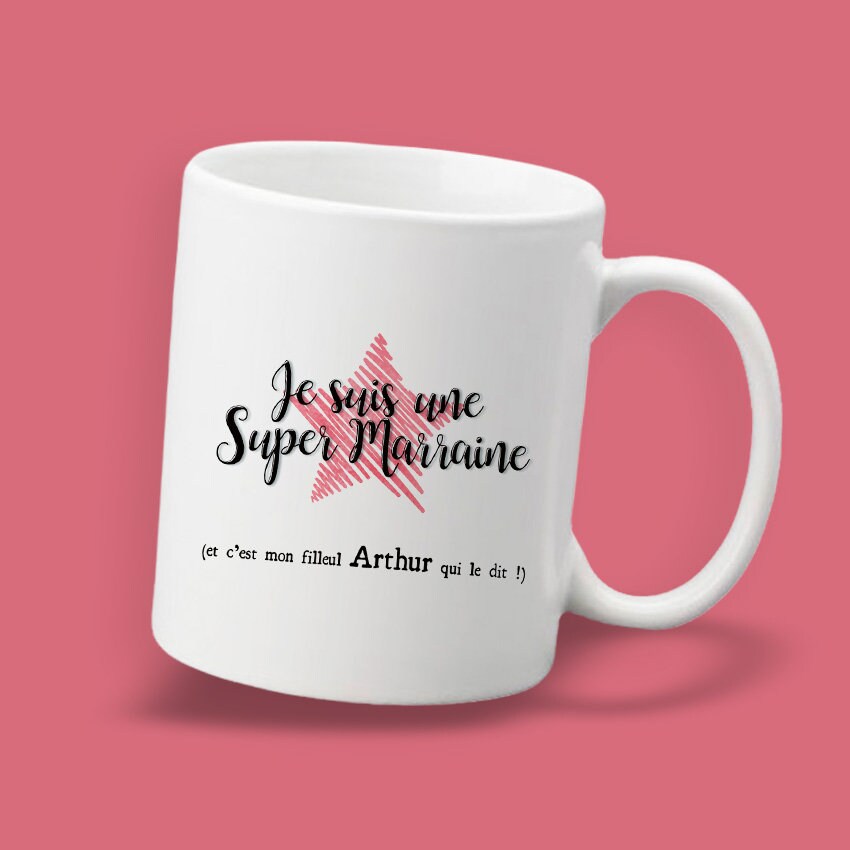 Mug Personnalisable Recto Pour Super Marraine Cadeau Original