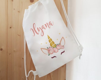Customizable children's sports bag unicorn model