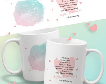 Mug grossesse bébé au chaud pour la saint valentin,  amoureux, st valentin, couple