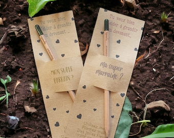Crayon à planter Demande au parrain ou marraine originale