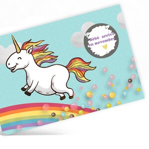 Gratta e vinci personalizzato Unicorno|Annuncio di gravidanza originale|Gratta e vinci|Annuncio di gravidanza da grattare personalizzato|Richiesta di testimone
