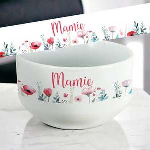 Personalized bowl with first name - Boho flowers
