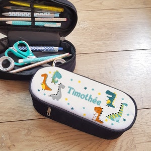 Trousse personnalisée avec prénom Dinosaures