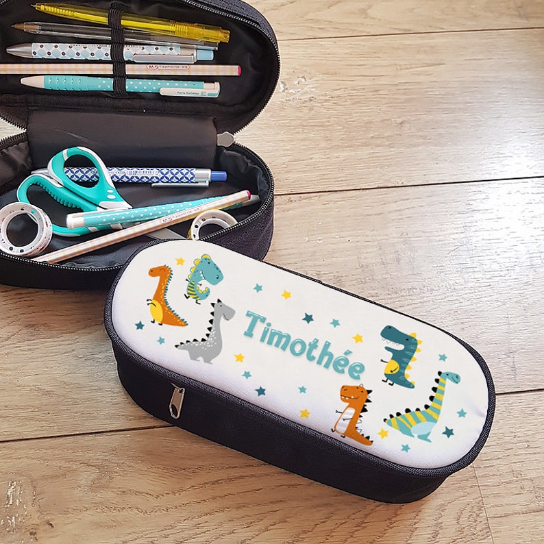 Trousse personnalisée avec prénom Dinosaures image 1