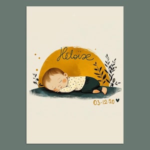 Poster o Targa da Muro in Alluminio di Nascita Personalizzata - Calligrafia Artigianale - Decorazione Parete Baby Tavolo Nascita