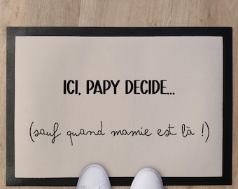 Tapis de porte personnalisé, cadeau grand-père, cadeau papy, cadeau fête des grand_pères, paillasson