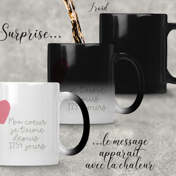 Mug magique personnalisable  avec votre texte