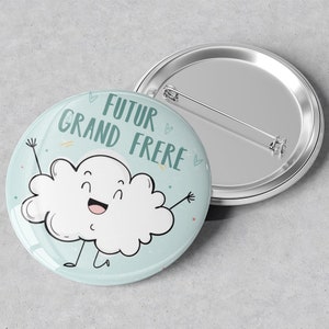 Badge  rond Futur grand frère - grand format en métal - 45 mm -