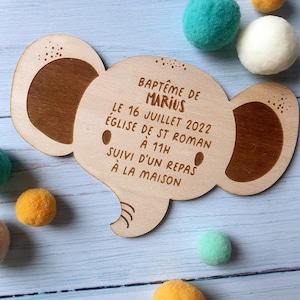 Wooden announcement mini elephants