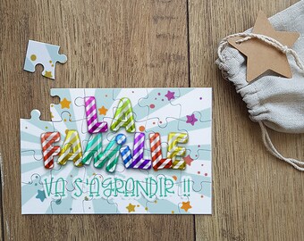 Puzzle La famiglia crescerà!  annuncio a sorpresa originale