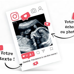 Carte annonce de grossesse avec VOTRE échographie |Annonce grossesse originale|Annonce naissance bébé|Annonce futur papa