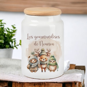 Pot à biscuits personnalisé|Pot à cookies|Boîte à biscuits|pot céramique personnalisable|idée cadeau nounou|idée cadeau mamie