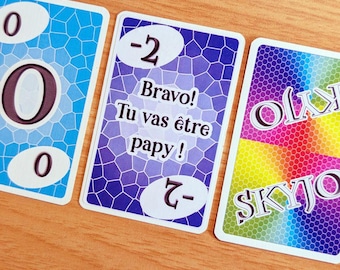 Skyjo pregnancy announcement sticker card, surprise for grandparents, godparent proposal, family pregnancy announcement, game card sticker