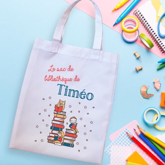 Tote bag personalized children s bag for books library