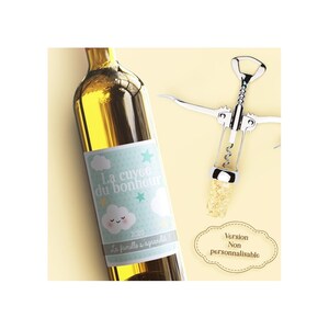 Etiquette bouteille vin ou champagne "La famille s'agrandit"|Annonce grossesse personnalisée originale|Etiquette bouteille personnalisée
