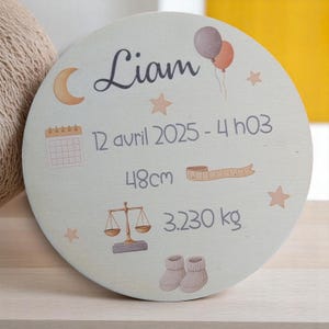 Plaque en bois bois imprimée Annonce de naissance personnalisée| poids et taille de bébé personnalisée|Bienvenue bébé personnalisé