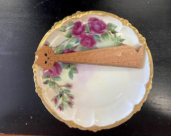 Vintage Rosenthal Bavaria Rose handgeschilderde porseleinen kastplaat met gouden rand