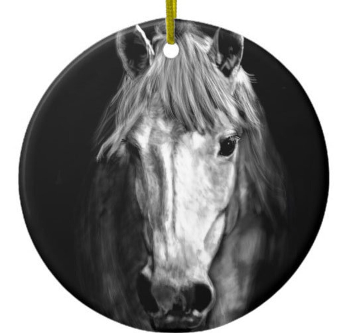 Horse White Ornament Personalize With Name Great Gift Etsy