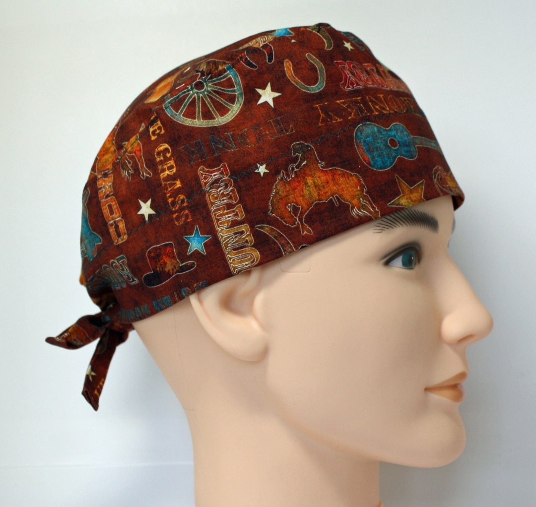 Surgical Scrub Cap for Men, Men's Scrub Cap With Tie Back, Unisex Scrub Cap, Doctor/nurse Head