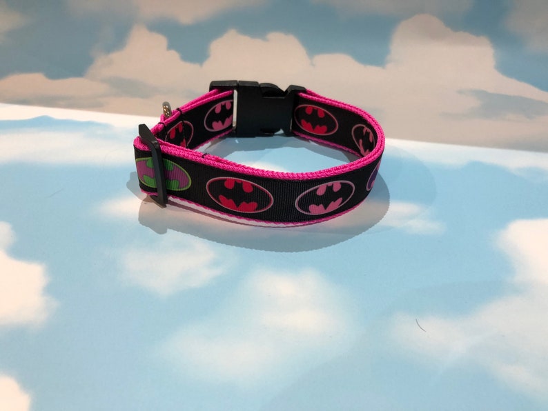 DC Batman Multi Colour dog collar with matching lead Fun Etsy