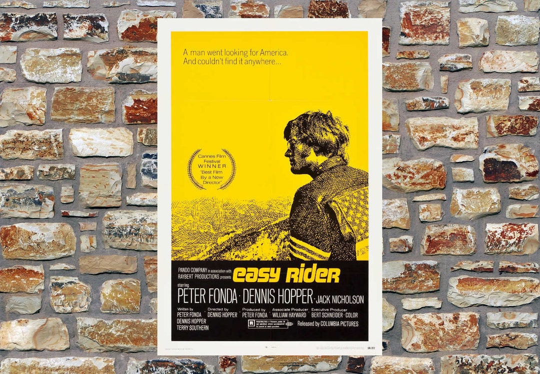 Poster Rider 1969 Easy Rider With Peter Fonda Vintage Motorcycle Movie Poster Print ...