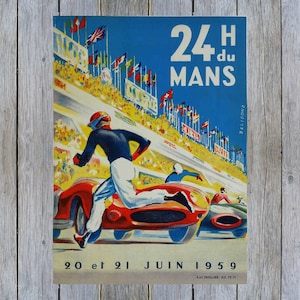 LE MANS - 1959 リトグラフ 限定版　額縁付き　（I 73 Le Mans 1959 Poster - Etsy