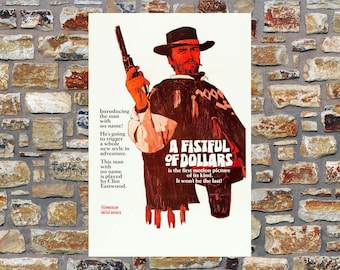 1964 A Fistful of Dollars Style A vintage western movie poster print