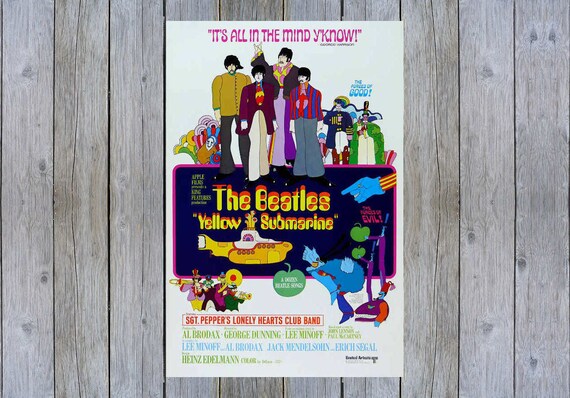 YELLOW SUBMARINE BEATLES POSTER MOVIE FILM A4 A3 ART PRINT CINEMA