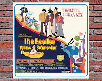 1968 Yellow Submarine The Beatles vintage movie poster print STYLE B